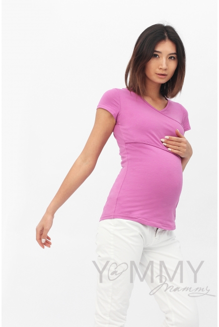 Футболка для кормящих и беременных, цвет орхидея