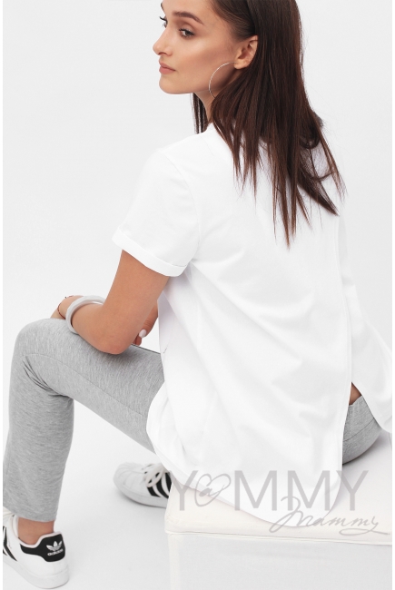 Футболка для кормящих и беременных с запахом на спине, белый