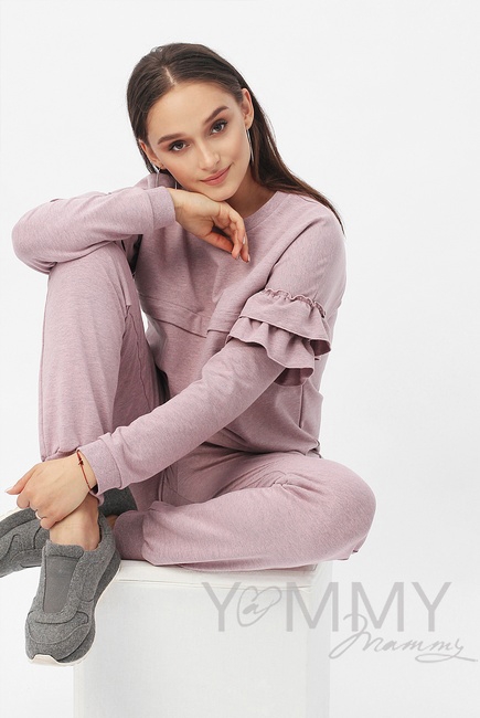 Костюм для кормящих и  беременных, розовый меланж
