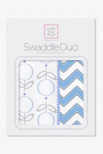 Набор пеленок SwaddleDesigns Swaddle Duo Lolli Chevron Blue
