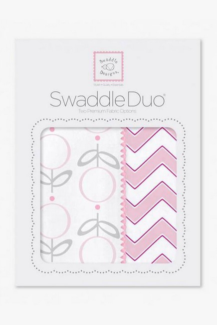 Набор пеленок SwaddleDesigns Swaddle Duo, Lolli Chevron Pink