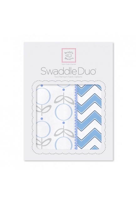 Набор пеленок SwaddleDesigns - Swaddle Duo Lolli Chevron Blue