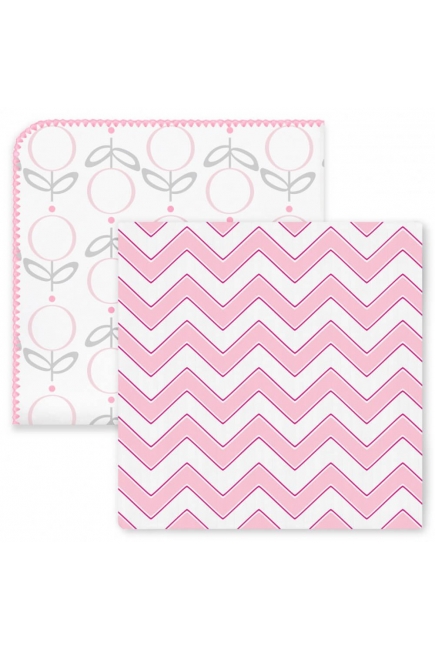 Набор пеленок SwaddleDesigns Swaddle Duo, Lolli Chevron Pink