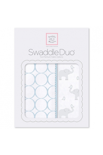 Набор пеленок SwaddleDesigns Swaddle Duo PB Elephant & Chickies Mod Duo