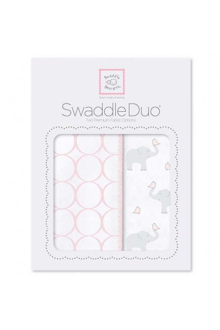 Набор пеленок SwaddleDesigns Swaddle Duo PP Elephant & Chickies Mod Duo