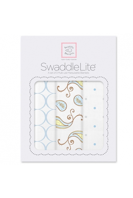 Набор пеленок SwaddleDesigns SwaddleLite Paisley Blue