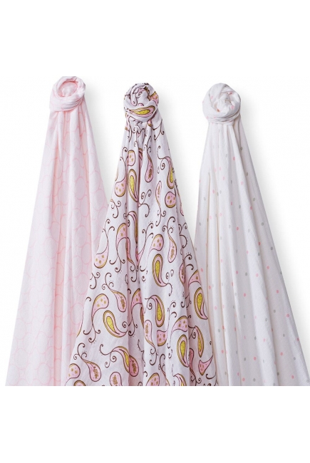 Набор пеленок SwaddleDesigns SwaddleLite Paisley Pink