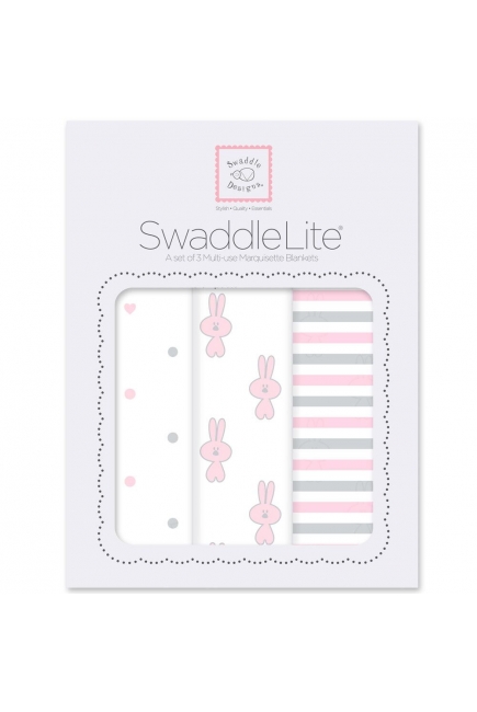 Набор пеленок SwaddleDesigns Swaddle Lite, Pstl Pink Little Bunnie