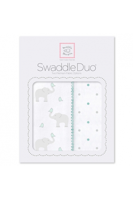 Набор пеленок SwaddleDesigns Swaddle Duo SC Elephant/Chickies