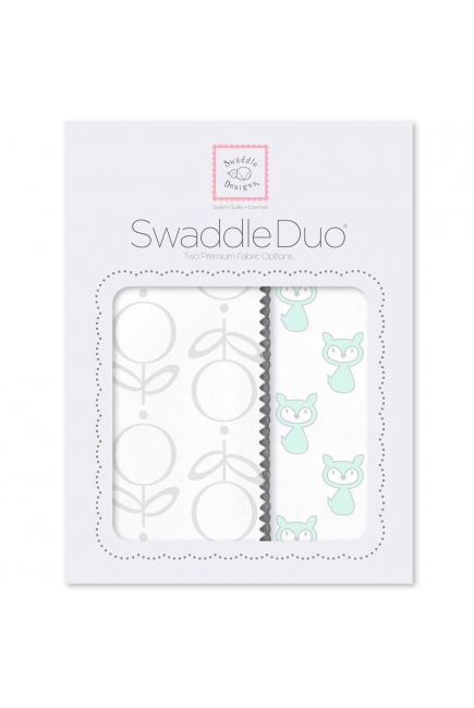 Набор пеленок SwaddleDesigns Swaddle Duo, SeaCrystal Little Fox