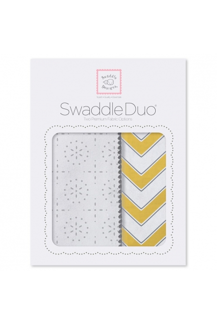 Набор пеленок SwaddleDesigns Swaddle Duo Yellow Chevrons