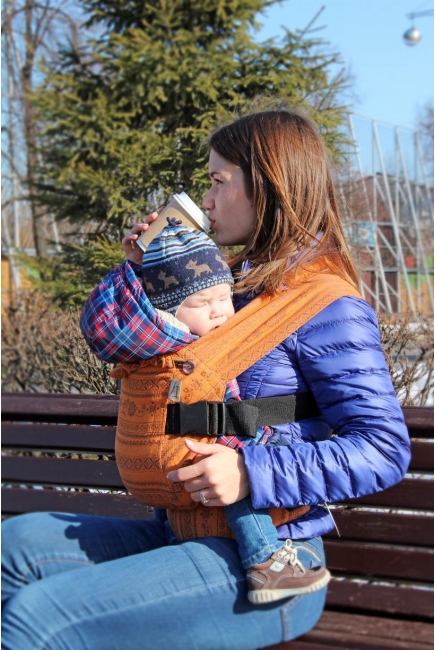 Эргорюкзак Karaush шарфовый с бамбуком, Gerbera