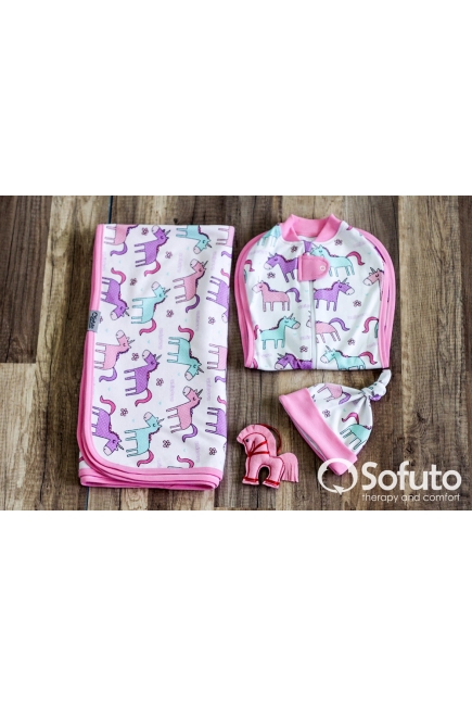 Пеленка-кокон на молнии для новорожденных, Unicorn