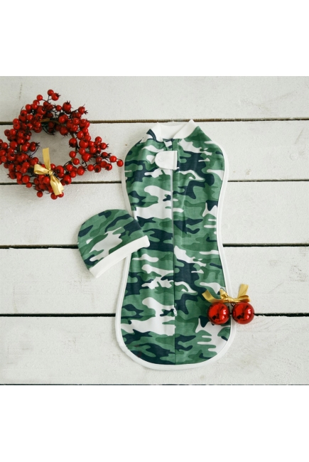 Пеленка-кокон для новорожденных утепленная, Military