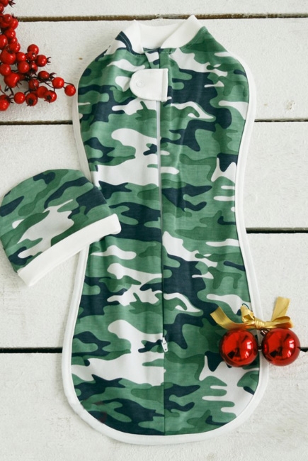 Пеленка-кокон для новорожденных утепленная, Military