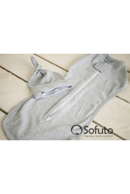 Пеленка кокон для новорожденных трикотажная, Grey