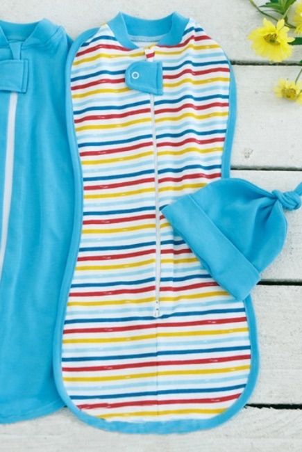 Пеленка кокон для новорожденных на молнии, Rainbow Stripe