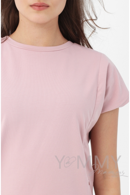 Футболка для беременных и кормящих, розовая