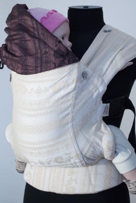 Эрго-рюкзак шарфовый с бамбуком двусторонний Karaush, Baked Milk/Black Coffee