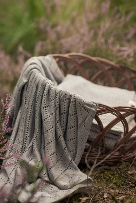 Плед для новорожденного бамбуковый вязаный Jollein, белый, средний