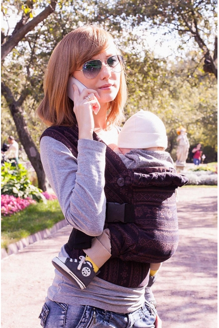 Эрго-рюкзак Karaush шарфовый с бамбуком, Black Coffee