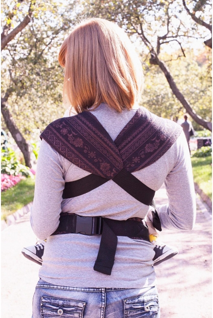 Эрго-рюкзак Karaush шарфовый с бамбуком, Black Coffee