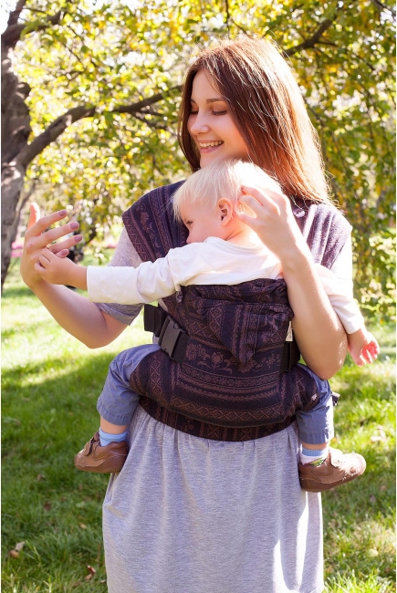 Эрго-рюкзак Karaush шарфовый с бамбуком, Black Coffee