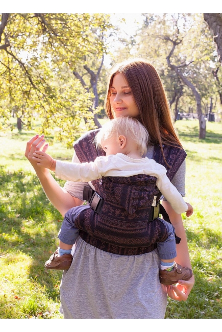 Эрго-рюкзак Karaush шарфовый с бамбуком, Black Coffee