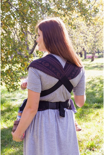 Эрго-рюкзак Karaush шарфовый с бамбуком, Black Coffee