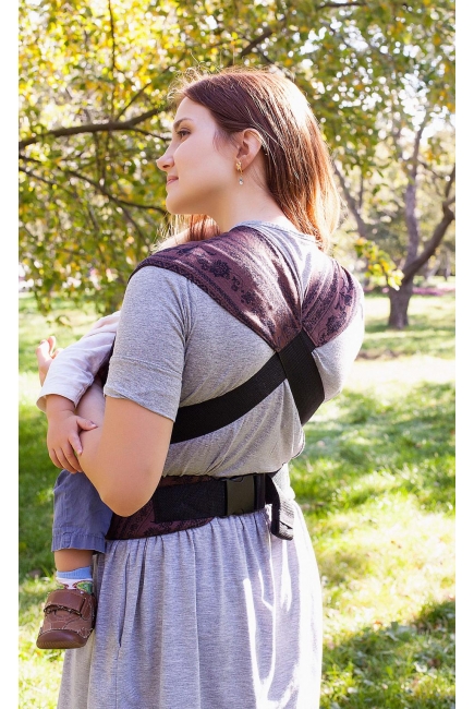 Эрго-рюкзак Karaush шарфовый с бамбуком, Black Coffee