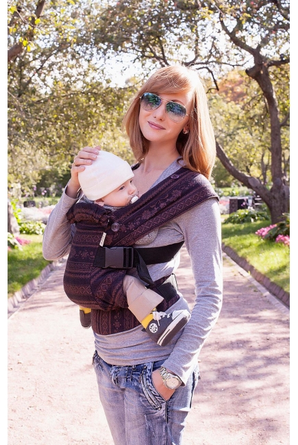 Эрго-рюкзак Karaush шарфовый с бамбуком, Black Coffee