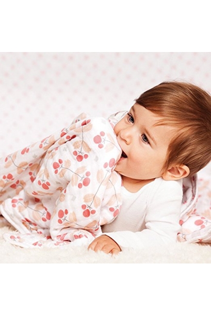 Одеяло из муслина Bebe au Lait, цвет Dewberry and Lattice