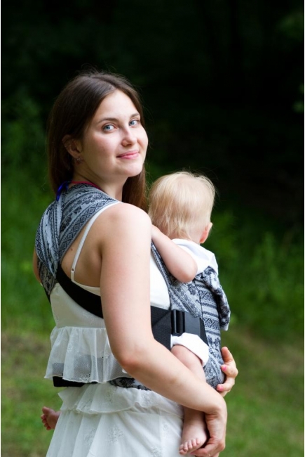 Эрго-рюкзак Карауш шарфовый с бамбуком, Elegance Black