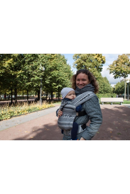 Эрго-рюкзак Карауш шарфовый с бамбуком, Elegance Black