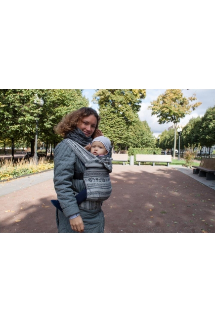 Эрго-рюкзак Карауш шарфовый с бамбуком, Elegance Black