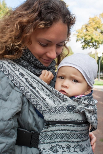 Эрго-рюкзак Карауш шарфовый с бамбуком, Elegance Black