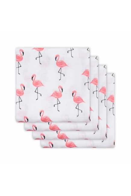 Муслиновые пеленки для новорожденного Jollein средние, Tropical Flamingo