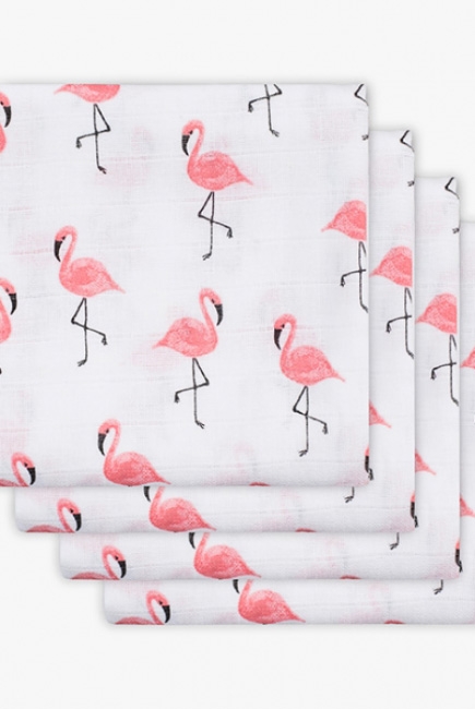 Муслиновые пеленки для новорожденного Jollein средние, Tropical Flamingo