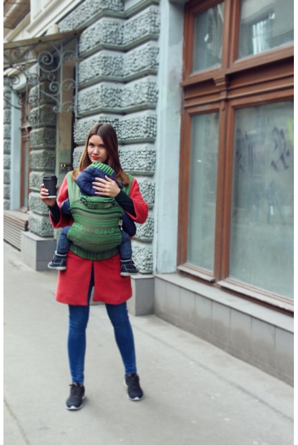 Эрго рюкзак шарфовый с бамбуком Karaush растущий, Forest