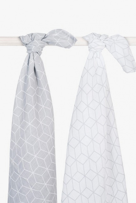 Муслиновые пеленки для новорожденного Jollein большие, Graphic Grey