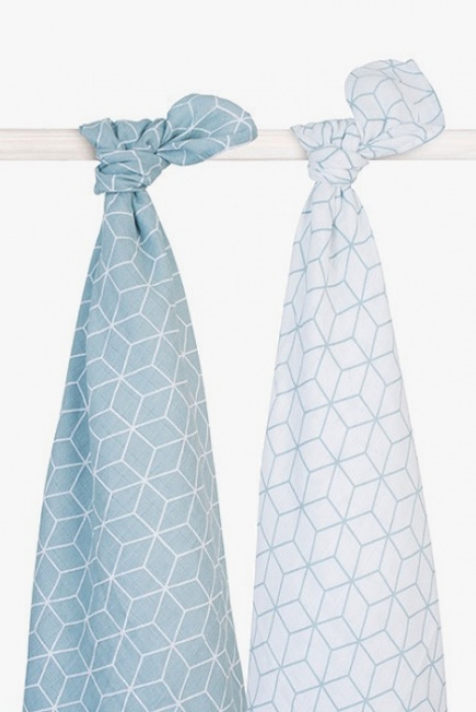 Пеленки муслиновые для новорожденного Jollein, большие, Graphic Stone Green