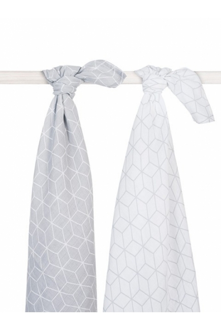 Муслиновые пеленки для новорожденного Jollein большие, Graphic Grey