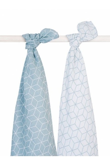 Пеленки муслиновые для новорожденного Jollein, большие, Graphic Stone Green