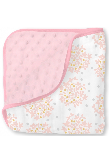 Муслиновое одеяло с флисом SwaddleDesigns Snuggle Blanket, Heavenly Floral Shimmer