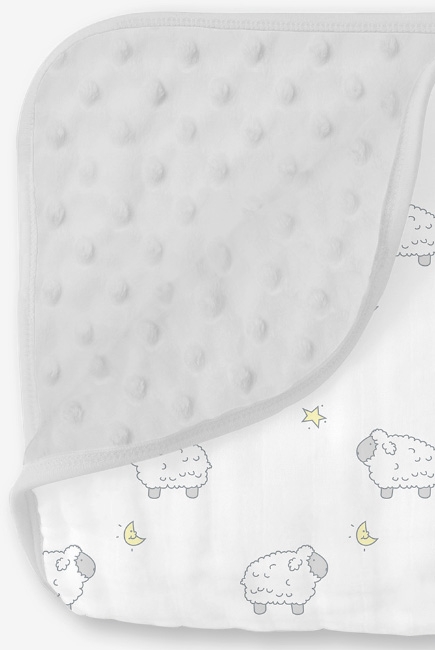 Муслиновое одеяло с флисом SwaddleDesigns Snuggle Blanket, цвет Little Lambs