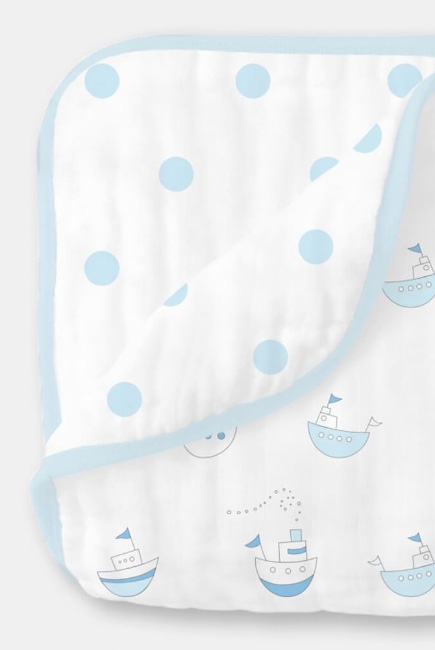 Одеяло муслиновое SwaddleDesigns, Little Ships Blue