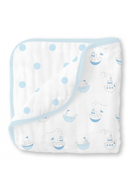 Одеяло муслиновое SwaddleDesigns, Little Ships Blue