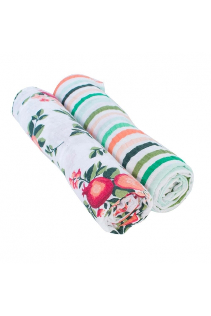 Муслиновые пеленки для новорожденного Bébé au Lait большие, Ojai/Ribbon