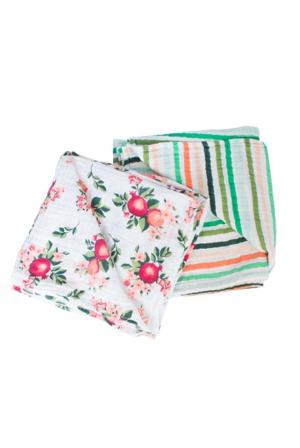 Муслиновые пеленки для новорожденного Bébé au Lait большие, Ojai/Ribbon