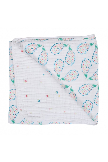 Одеяло муслиновое Bebe au Lait, Peacocks and Pansies